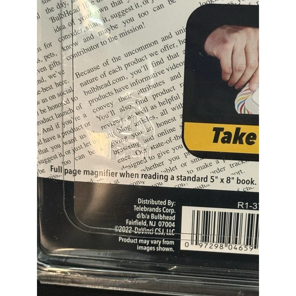 Eye Candy Ultra-Bright Full-Page Magnifier, As Seen On TV, Magnifies Up to 3X
